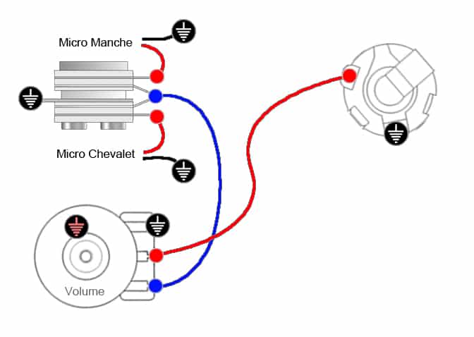 Câblage 2 micros, 1 toggle & 1 volume